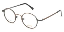 Unisex, bi-color, grey combined with brown metallic frame and temples and black acetate temple tips