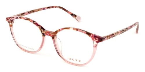 Kid's, round, pink based multi color acetate frame, with matching color temples
