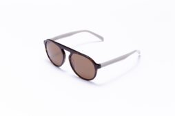 unisex, handmade, round brown tartaruga acetate sunglasses with brown lens