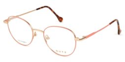 Kids, bi-color coral red & gold metallic frame & temples with tartaruga acetate temple tips