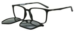 Men's black matte frame and temples with grey temple tips