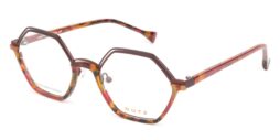 Wine red metal, combined with red based multicolor acetate frame and assorted color acetate temples