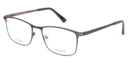 Men's, rectangular, bicolor, dark blue combined with brown, metallic frame and temples, with assorted color acetate temple tips