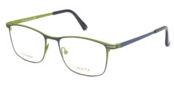 Men's, rectangular, bicolor, green combined with blue, metallic frame and temples, with assorted color acetate temple tips