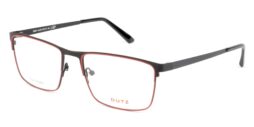 Men's, rectangular, bicolor, black combined with orange, metallic frame and temples, with assorted color acetate temple tips