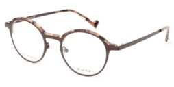 Brown metallic frame and temples, combined with a brown-based top front contrasting detail and assorted temple tips