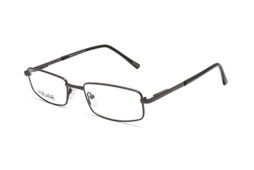 Shiny gun metallic full frame and temples with shiny dark green acetate temple tips