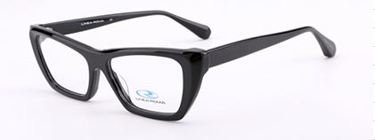 A bold, elegant, acetate frame in black color with matching color temples