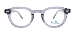 A casual, unisex, acetate frame and temples, in crystal grey color