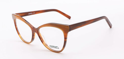 An elegant, brown frame, with matching color temples