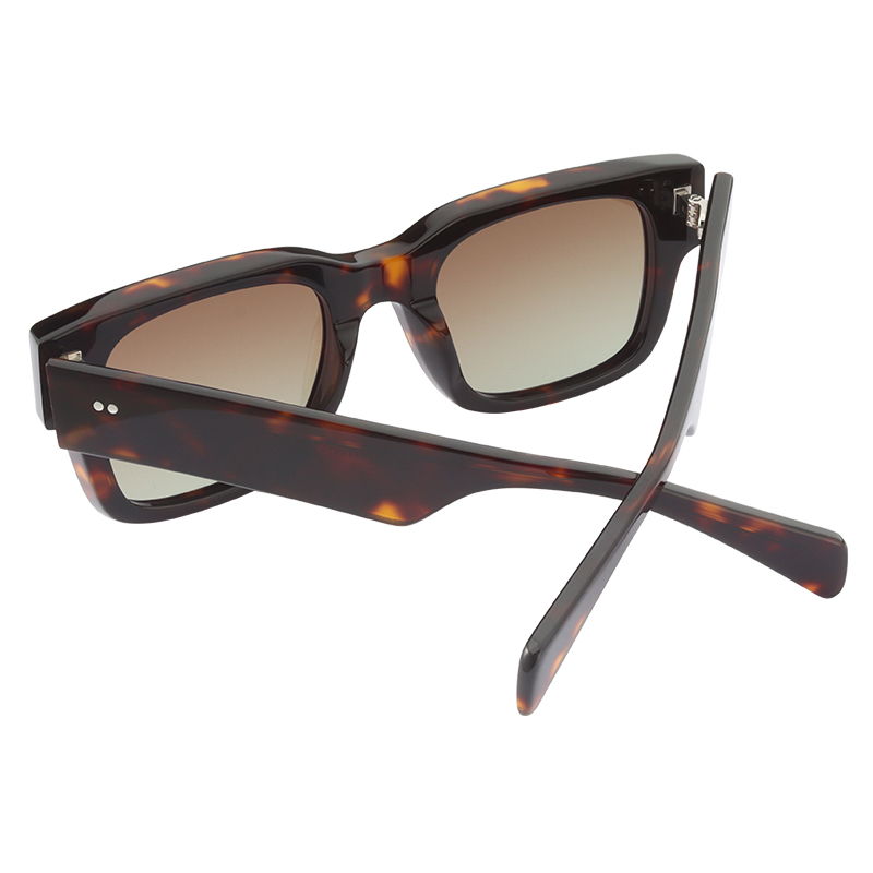 Brown tartaruga, acetate, frame and temples, with gradient brown color polarized lenses, for 100% UV protection