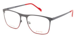 Men's, bicolor, grey combined with red, metallic frame and temples, with assorted color acetate temple tips