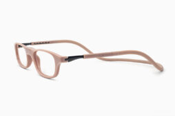 Elegant reading glasses in shiny powder rose color with matching color flexible headband