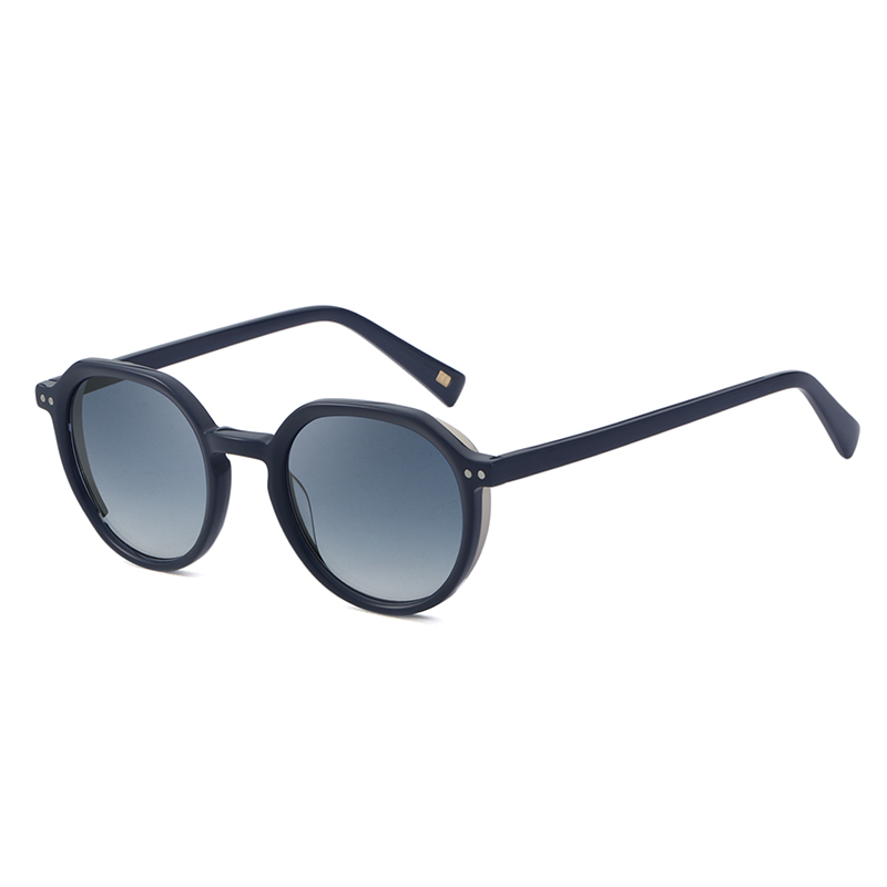 Unisex, casual, acetate frame and temples in blue color with gradient blue color nylon lenses