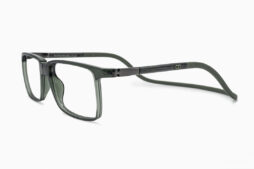 Technological, adjustable reading glasses in crystal dark green color with matching color flexible and robust headband