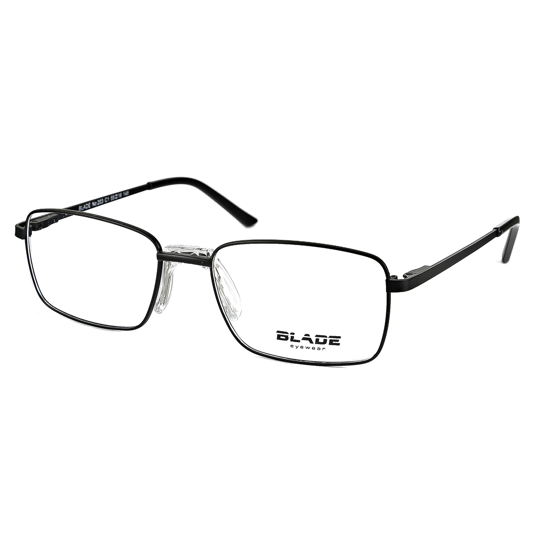 Mat black metallic full frame and temples with flex hinge and shiny black acetate temple tips
