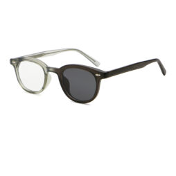 Unisex, light grey transparent, casual frame and temples, which turns to dark grey under the sun light, with photochromic lenses from clear to dark smoke