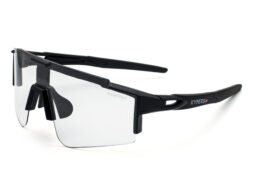 Mat black wide mask, with photochromic lenses, clear to smoke grey