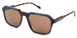 Brown tartaruga acetate frame, with navy blue details and top quality brown lenses