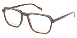Bold, havana acetate frame and temples, with carbon texture and grey front details